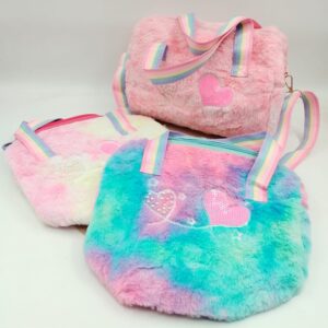 BOLSO PELUDO BORDADO 1 CIERRE 28cm x 14cm x 14cm AC-42A