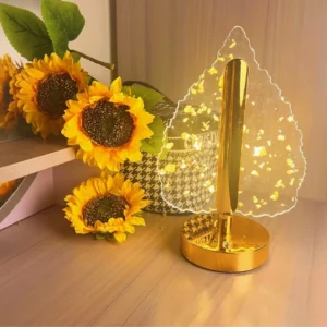 VELADOR LED TACTIL DORADO HOJA LAMINA ORO 6018C