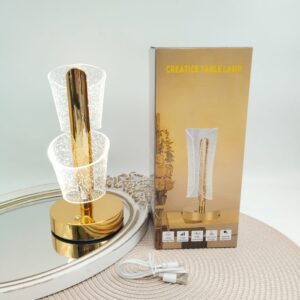 VELADOR LED TACTIL DORADO GLITTER 6018E