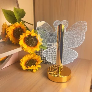 VELADOR LED TACTIL DORADO MARIPOSA 6018A
