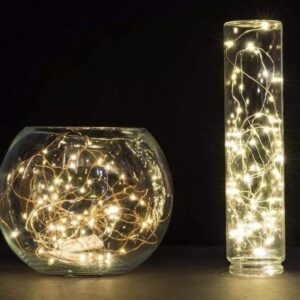 GUIRNALDA LUZ ALAMBRE 30LED A PILAS CALIDA ×10 AB-12/157