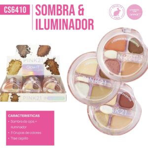 PINK 21 MINI SOMBRA & ILUMINADOR C/ APLICADOR CS6410