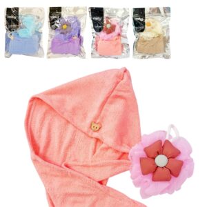 MELY SET DE BAÑO ESPONJA & TOALLA P/ CABELLO MYC1-0001