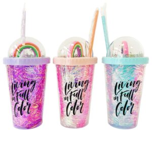 VASO ACRÍLICO ARCOILIS C/ SORBETE 450ML ZSB-070014