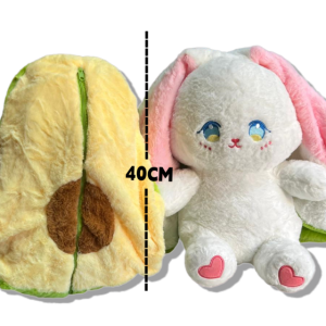 PELUCHE CONEJO CON CIERRE PALTA 40CM