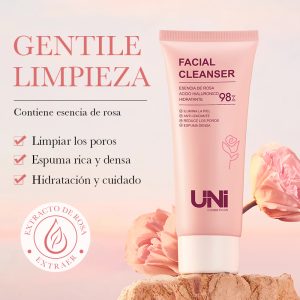 LIMPIADOR FACIAL HIDRATANTE DE ROSA CON ACIDO HIALURONICO 100G REGISTRADO ANMAT 27420