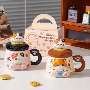 TAZA GATO CON MANIJA DE PATA X1 AA0815