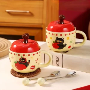 TAZA MANZANA CON CUCHARA X1 AA0240