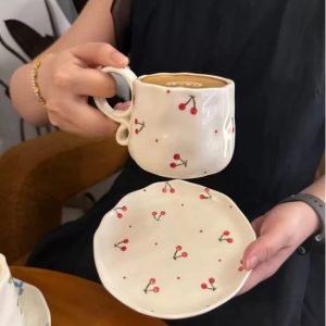 TAZA CEREZA + PLATO AA1386