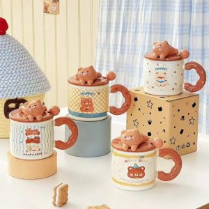 TAZA OSO CON TAPA AA1405