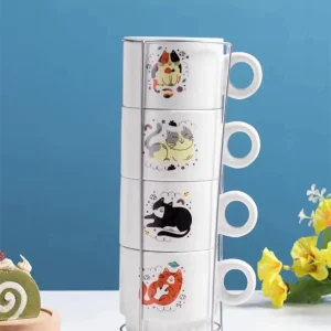 TAZA GATO GRANDE X4PCS AA9378