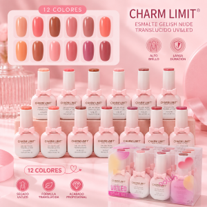 CHARM LIMIT ESMALTE GELISH NUDE TRANSLUCIDO UV&LED 16ml GQ-543