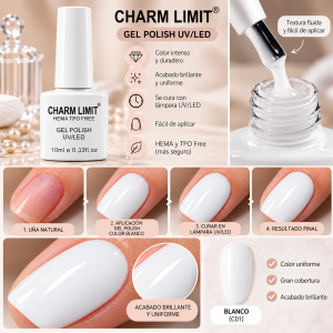 CHARM LIMIT ESMALTE GEL UV&LED 10ml BLANCO GQ-521