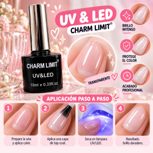 ESMALTE CHARM LIMIT UV&LED COLOR NEGRO COD.9