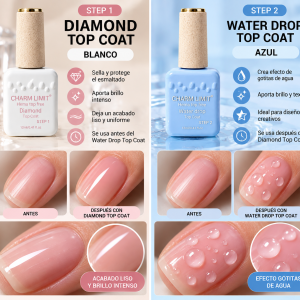 CHARM LIMIT ESMALTE DIAMOND TOP COAT EN 2 PASOS 12ml xPAR GQ-524