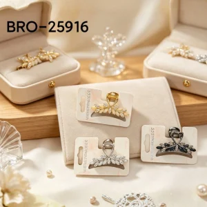 Broche Metal Mini con Detalles Acrilico con Forma de Hojas BRO-25916