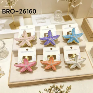 Broche Metal Dorado Estrella de Mar Varios Colores BRO-26160
