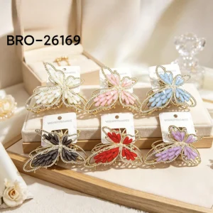 Broche Metal Dorado Mariposa con Detalles Acrilico BRO-26169