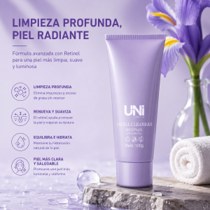 UNI LIMPIADOR FACIAL REAFIRMANTE Y PURIFICANTE CON RETINOL 100G 07395